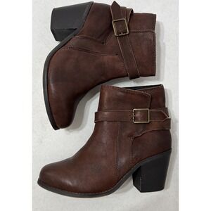 Sterling River Boots Dark Brown Pull On Ankle Boot Ankle Strap Size 10M